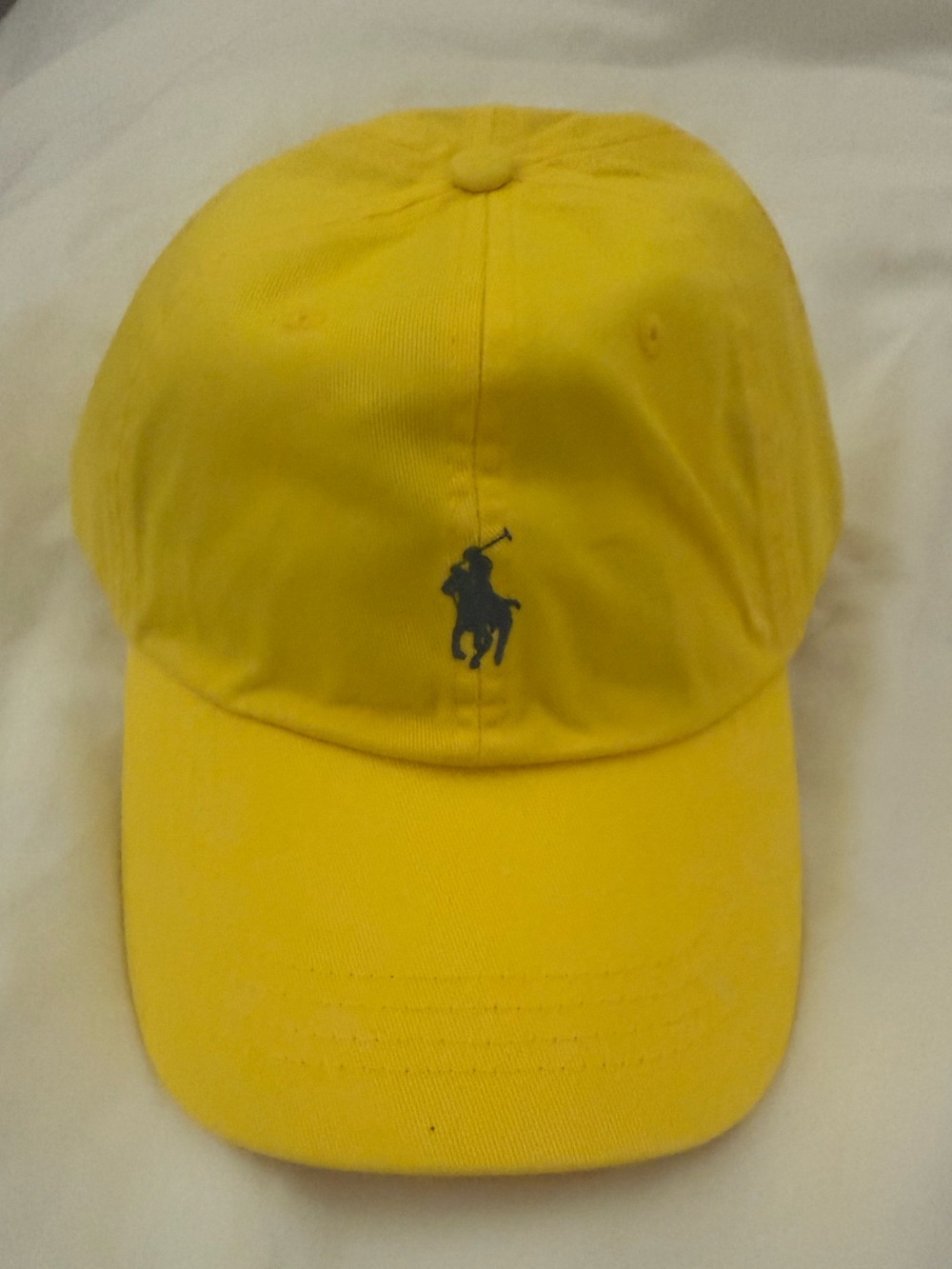 Polo by Ralph Lauren Yellow Baseball Cap with Navy Polo Pony